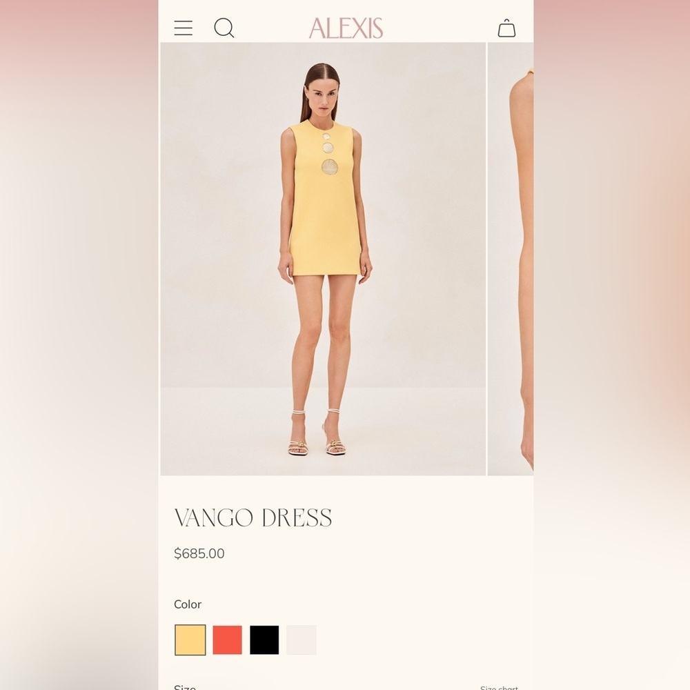 Alexis NWT Vango Yellow Mini Dress with Gold Accents - Picture 13 of 13